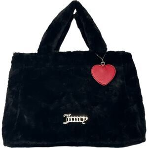 Juicy Couture faux fur black tote bag